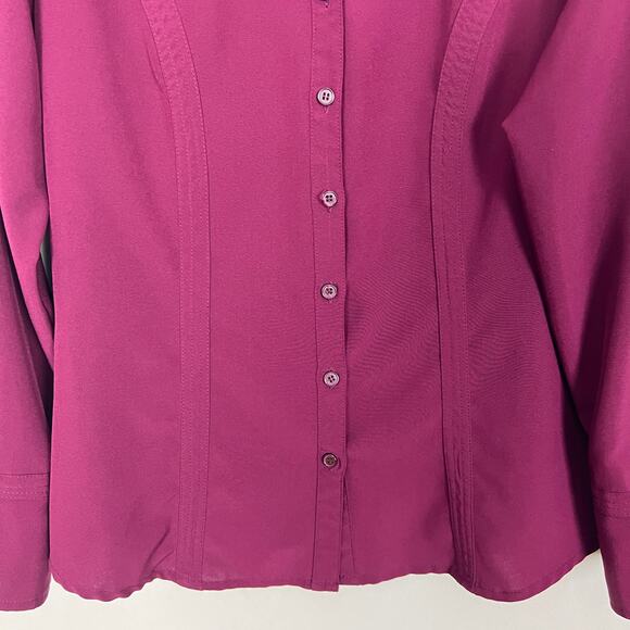 Roz & Ali Magenta Button Down Shirt Casual Workwear - Picture 4 of 13